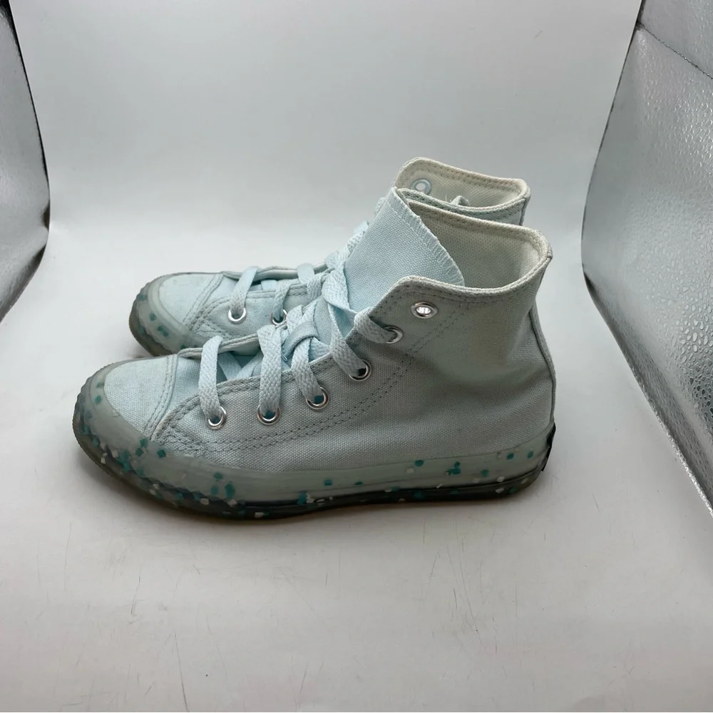 Converse All Star light blue hightop glitter sneakers size 12C
